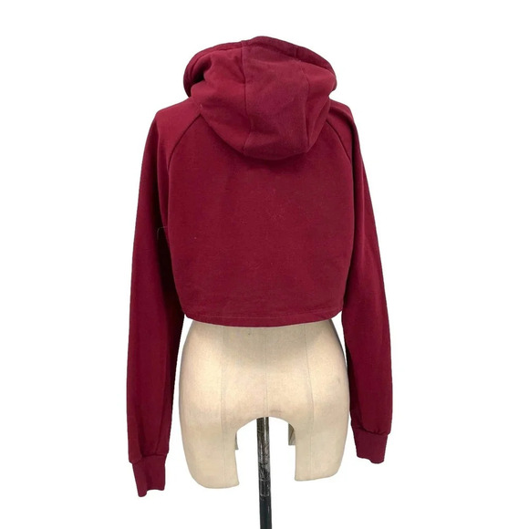 Gymshark Training Cropped Logo Hoodie Maroon Red‎ Burgundy Size Small - Picture 5 of 9